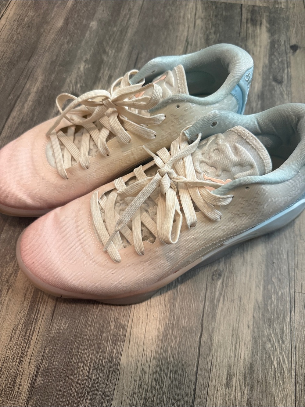 Jordan Women's Gradient Lace-Up Athletic Sneakers in Pink and Cream
